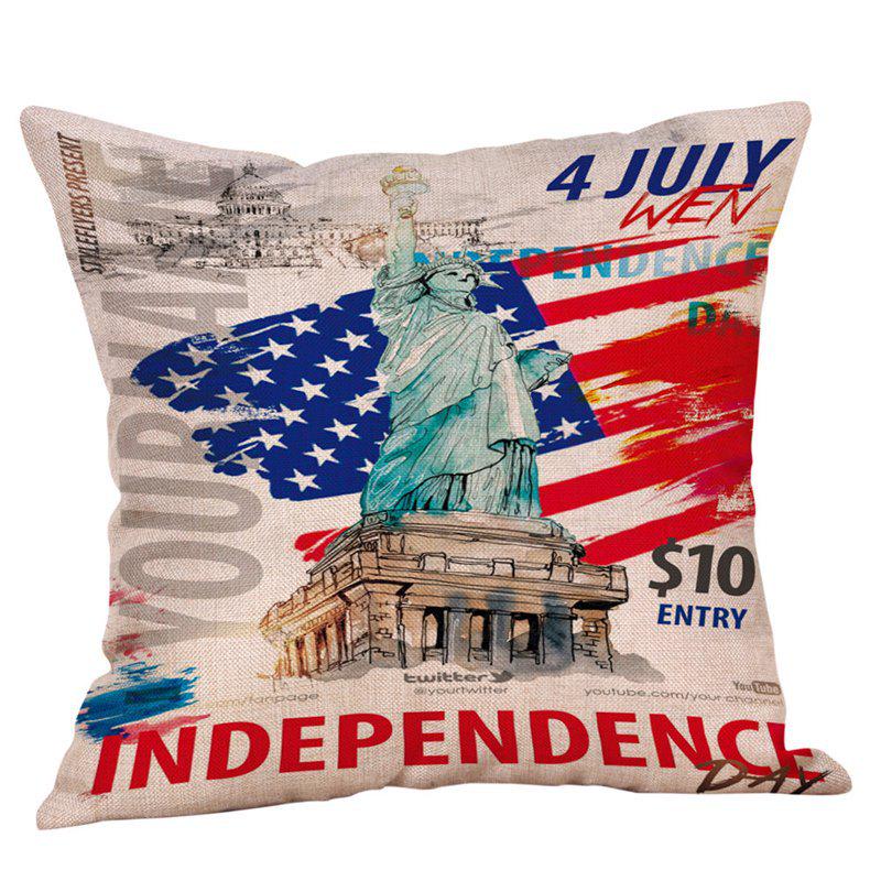 Independence Day Linen Pillowcase - Polyester Sofa and Car Cushion