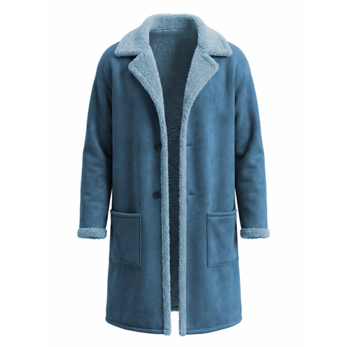 Men`s Faux Wool Thickened Winter Overcoat