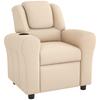 Kids Recliner Chair, PU Leather with Adjustable Backrest, Footrest, Padded Headrest, Beige