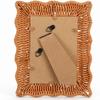 Boho Style Vintage Rattan Photo Frames PP Woven 4x6 Inch Picture Frame Handmade Rustic Charm Wicker Photo Frames Home Decoration
