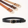 1pcs Women's Belt Fashion Classic Buckle PU Leather Belt Versatile Casual Golden Needle Buckle - Pair with Jeans, Pants, Dress