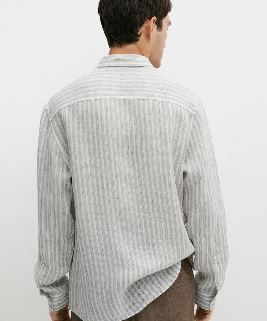 Masimodutti 100% Linen Regular Fit Striped Shirt