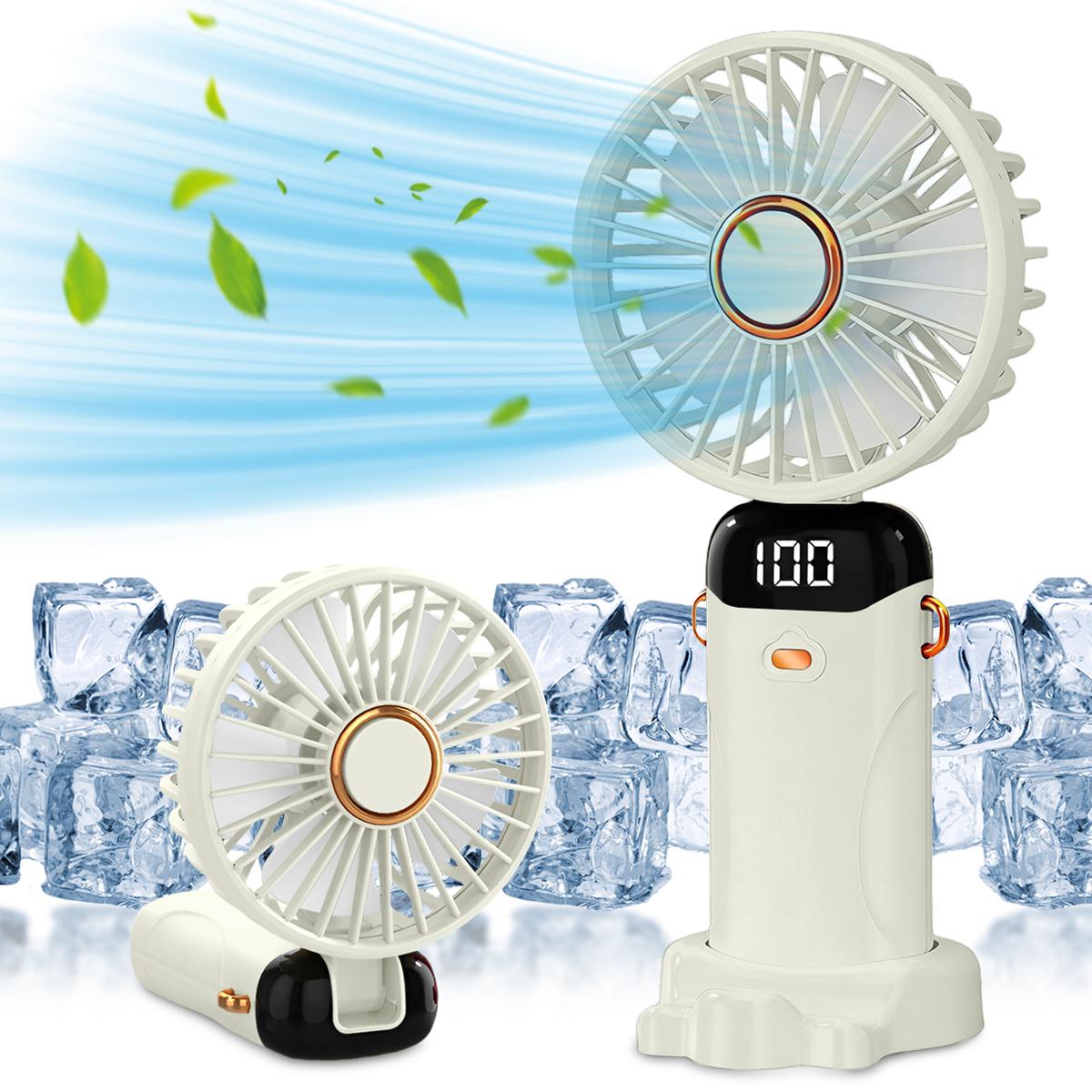 

Portable Handheld Fan 6-speed Light Small Fan Folding Fan Desktop Fan, Portable Pocket Fan, Small Desktop Fan бежевий