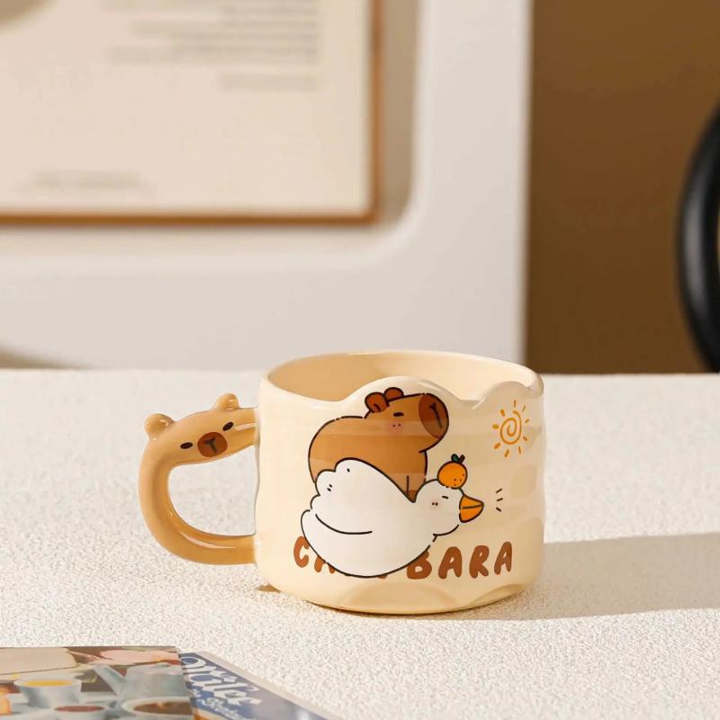 Cute Creative Cartoon Style Capybara Ceramic Cup Endearing Single Mug Student Children Birthday Gift Adorable Guinea Pig Cup