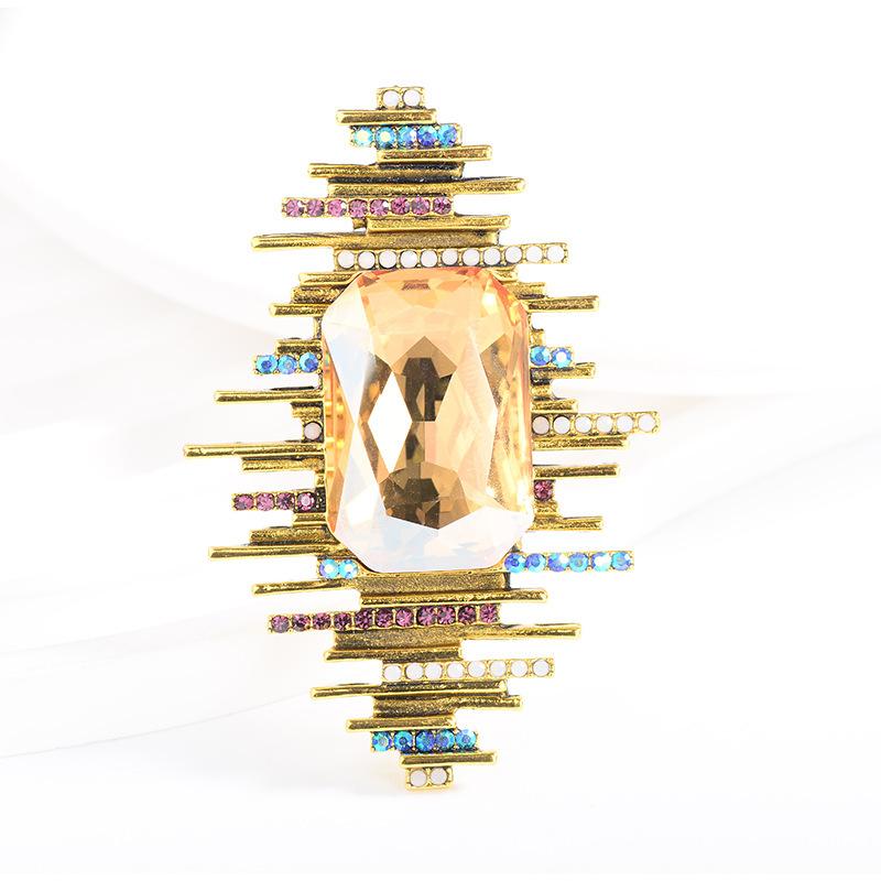 

Ретро хрустальная ромбовидная брошь женская модная изысканная брошь для пиджака, костюма, индивидуального темпераментного корсажа