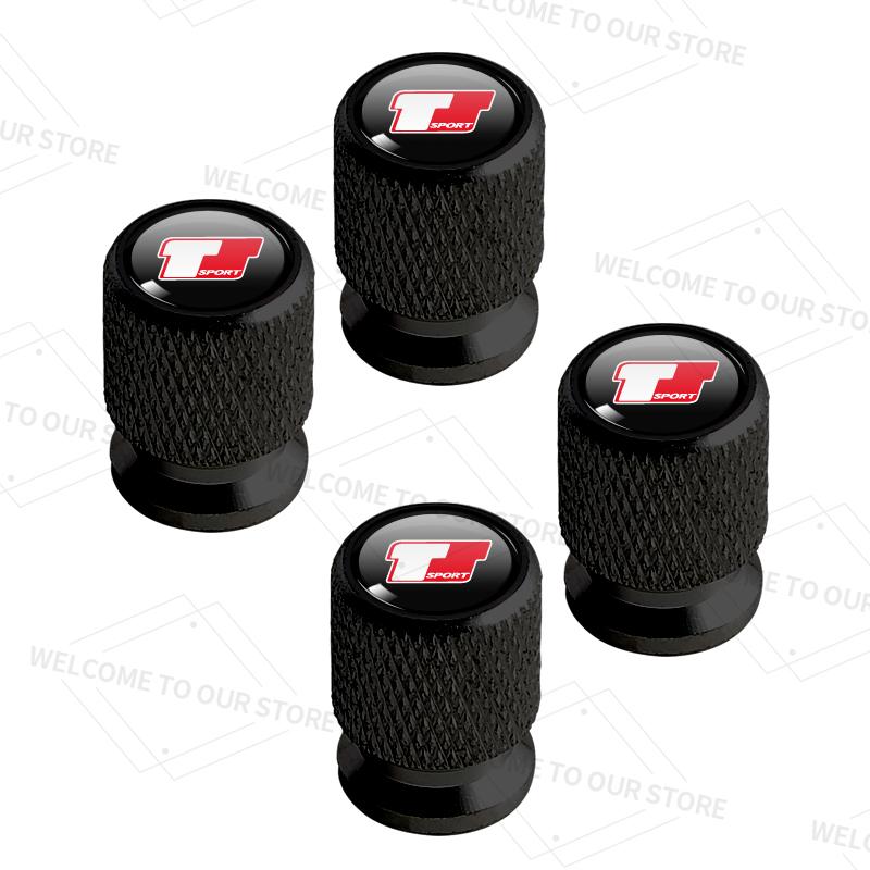 

4pcs/1set For Toyota T Sport Logo Hilux Yaris Prius Supra Auris Verso Car Valve Caps Wheel Tires Air Tyre Stem Protective Cover