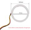 2Pcs Car White Amber 60MM LED Angel Eyes Halo Rings Headlight DRL Light Retrofit