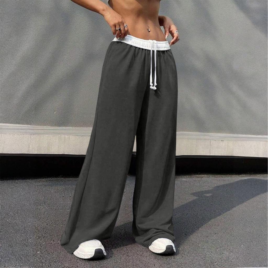 Women's Casual Sports Multi-pocket High Waist Sweatpants Loose Fashion Trousers