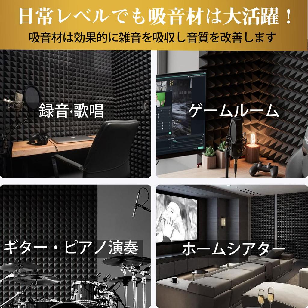 HomLead Sound-Absorbing Panel, 30305cm, Sound-Dampening, Noise Reduction, Simple Soundproofing, Sound Absorption, Interior Decoration, Musical