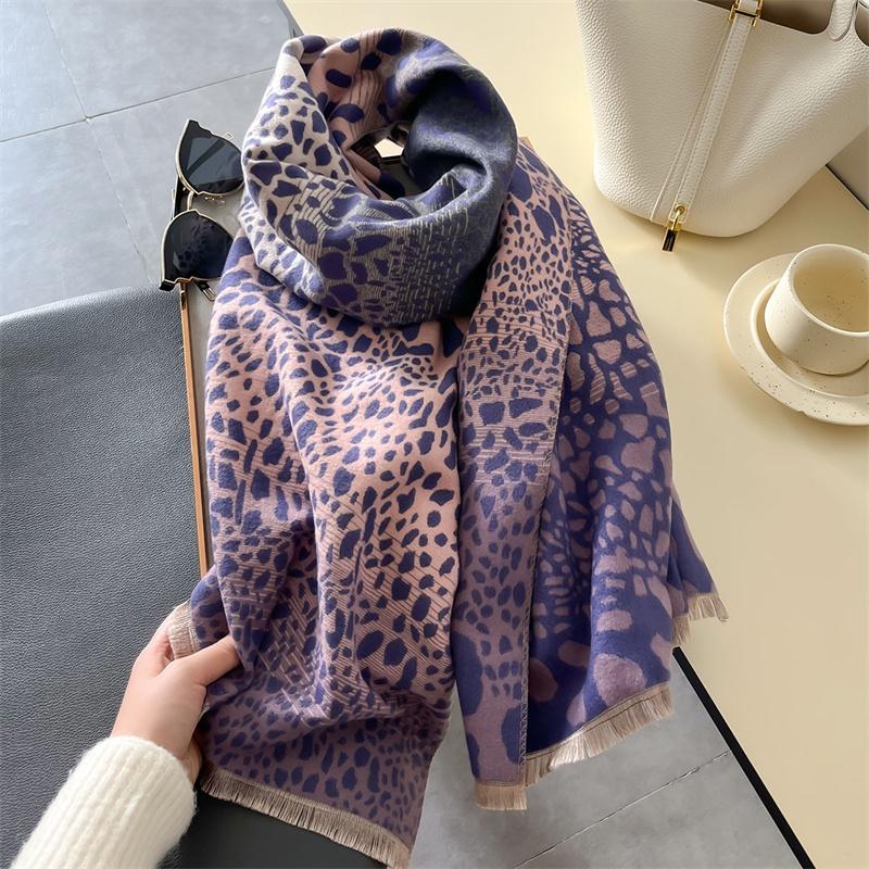 Luksusmerke Pashmina Sjal Wrap Skjerf for Kvinner Design Vinter Varm Kasjmirskjerf Bandana Kvinne Tykt Teppe Myk Bufanda
