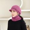 New Winter Style Old Lady Windproof Plus Eeled Duck Tongue Knitted Wool Hat for Girls Mother Rabbit Hair Warm Hat
