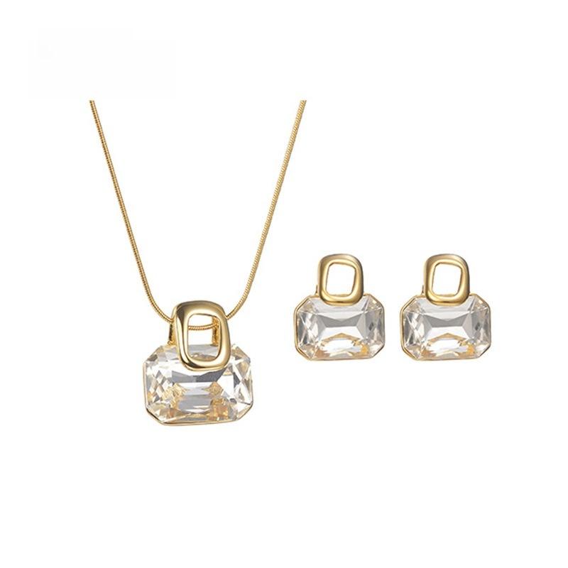 Fashion Geometric Earrings and Necklace Set