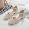 Baotou sandals women's summer middle heel 2025 new Korean version versatile student fairy style retro thick heel one-word strap single shoes