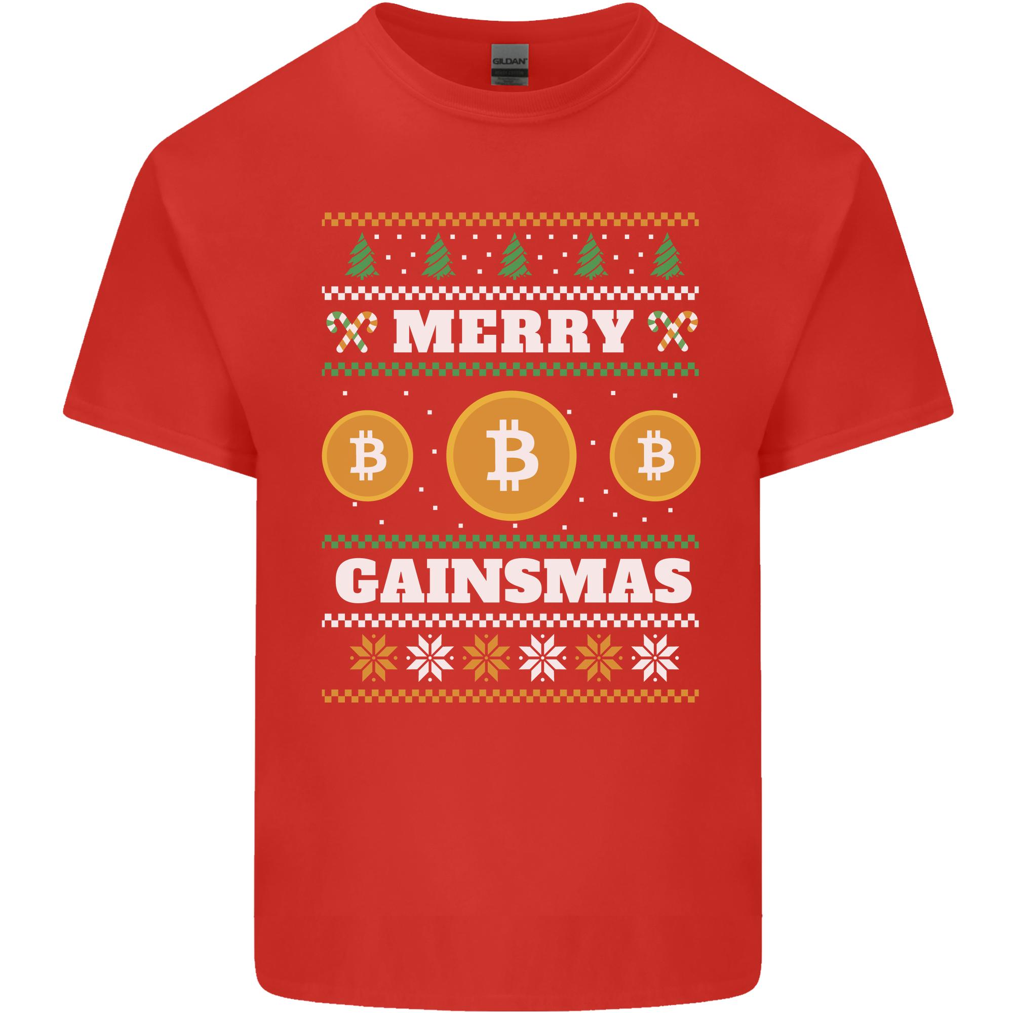 Merry Gainsmath Christmas Crypto Xmas Bitcoin Unisexs Light Cotton TShirt S