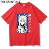 Hololive VTuber T-skjorte Unisex Harajuku tegneserie-grafikk-t-skjorter Unisex-tilfeldig bomullst-skjorte Herre Anime Kawaii Shirakami Fubuki T-skjorte