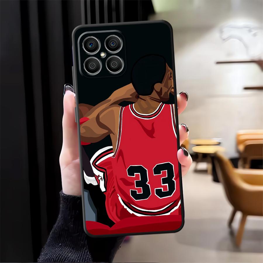 Black Soft Phone Cover Case for Honor Magic5Lite X7 70 90 8X 200 400 Lite X9a X8 X5b X6 Basketball Players Cool