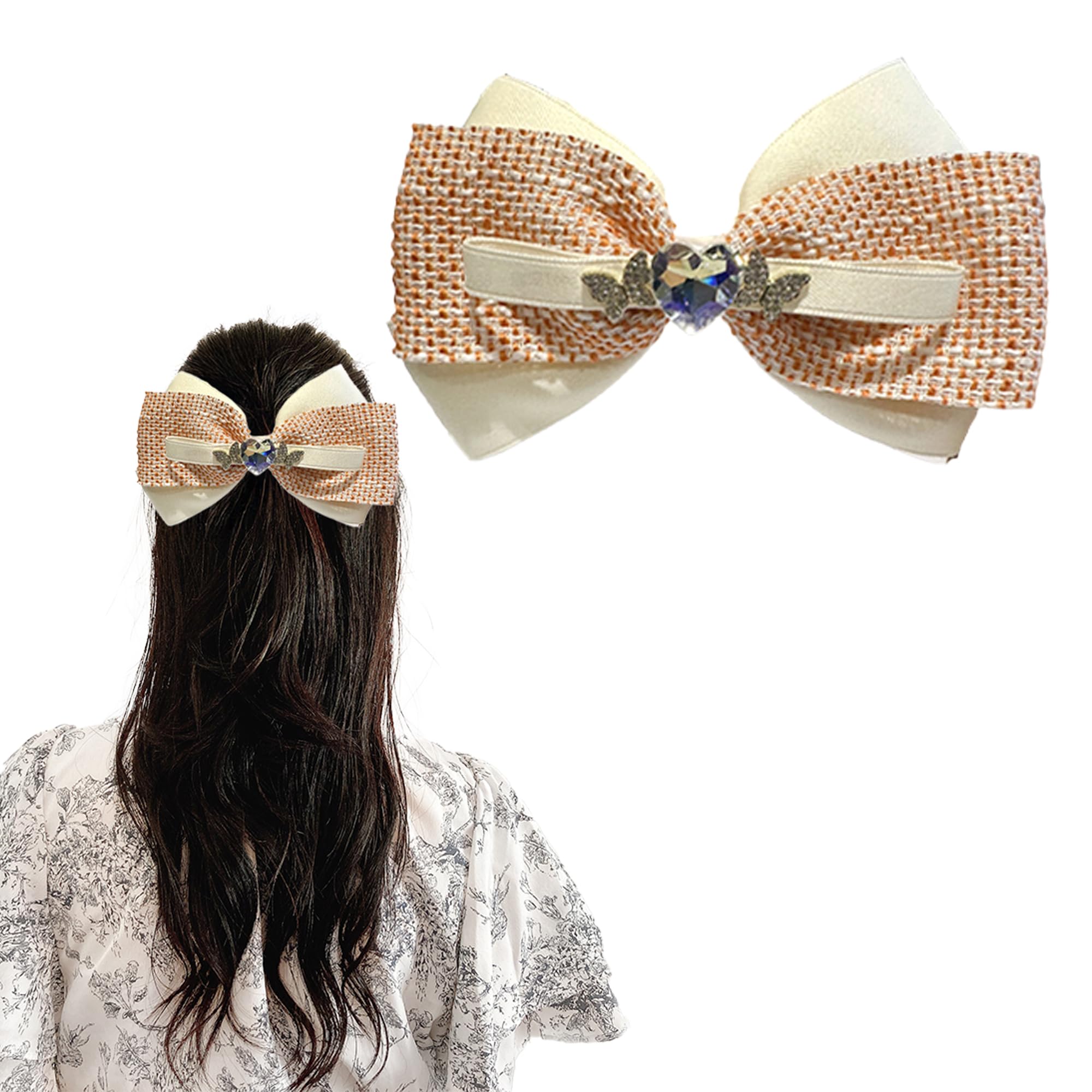 Heart & Butterfly Ribbon Clip, Orange [Used]