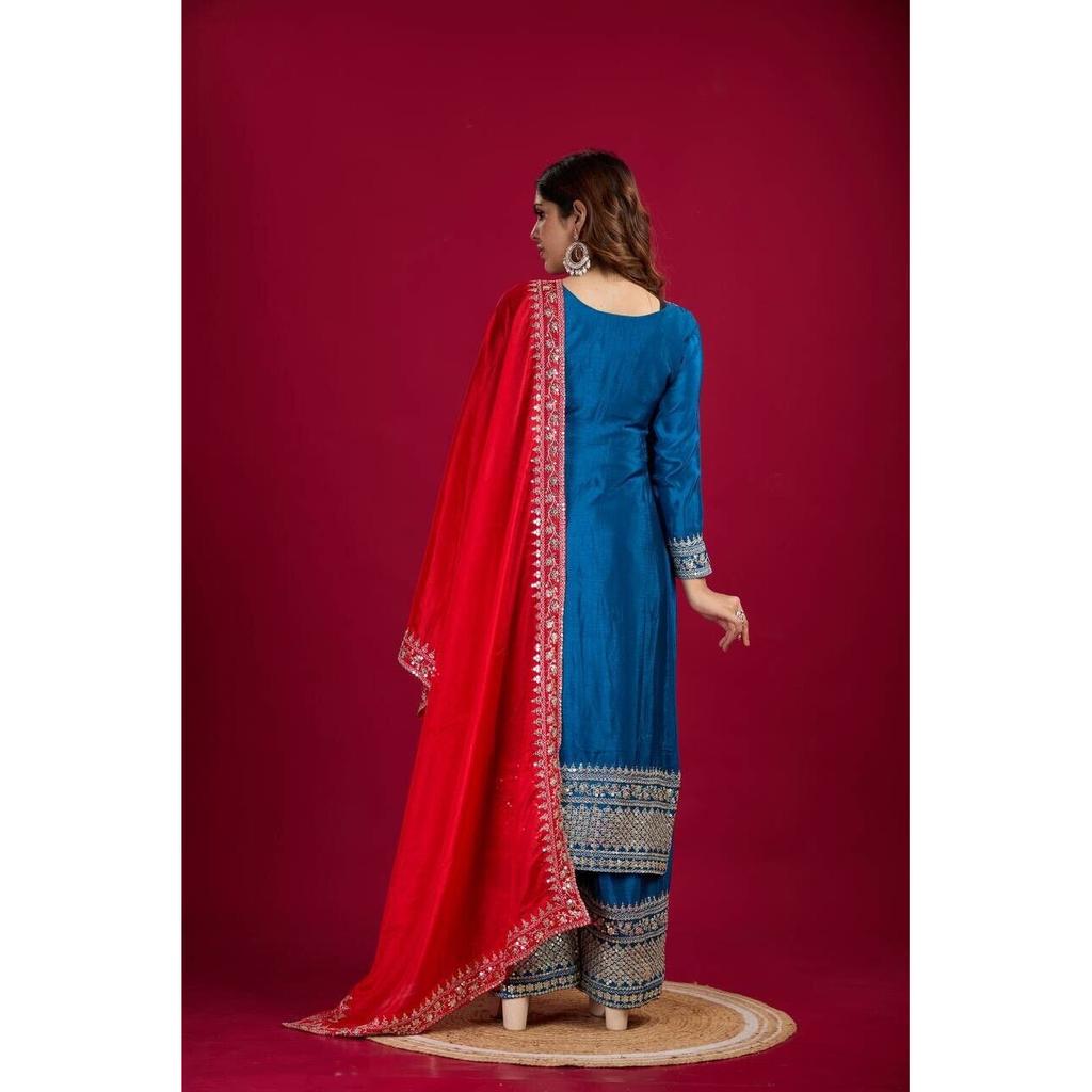 Damen Bollywood Ready To Wear Palazzo Anzug Indischer Pakistanischer Salwar Kameez Kleid VF-1843