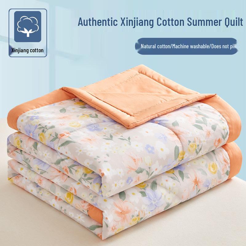 Xinjiang Cotton Summer Air Conditioning Quilt, Machine Washable Thin Quilt for Dormitory, Ideal for Students