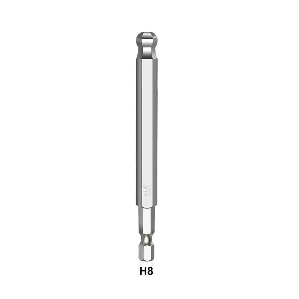 The Real Color Of The Ites Set Metric Allen Hex Bit 100mm Long Magnetic Ball Head Driver Bit H1.5 Hh2 H2.5 H3 H4 H5 H6 H8 H10