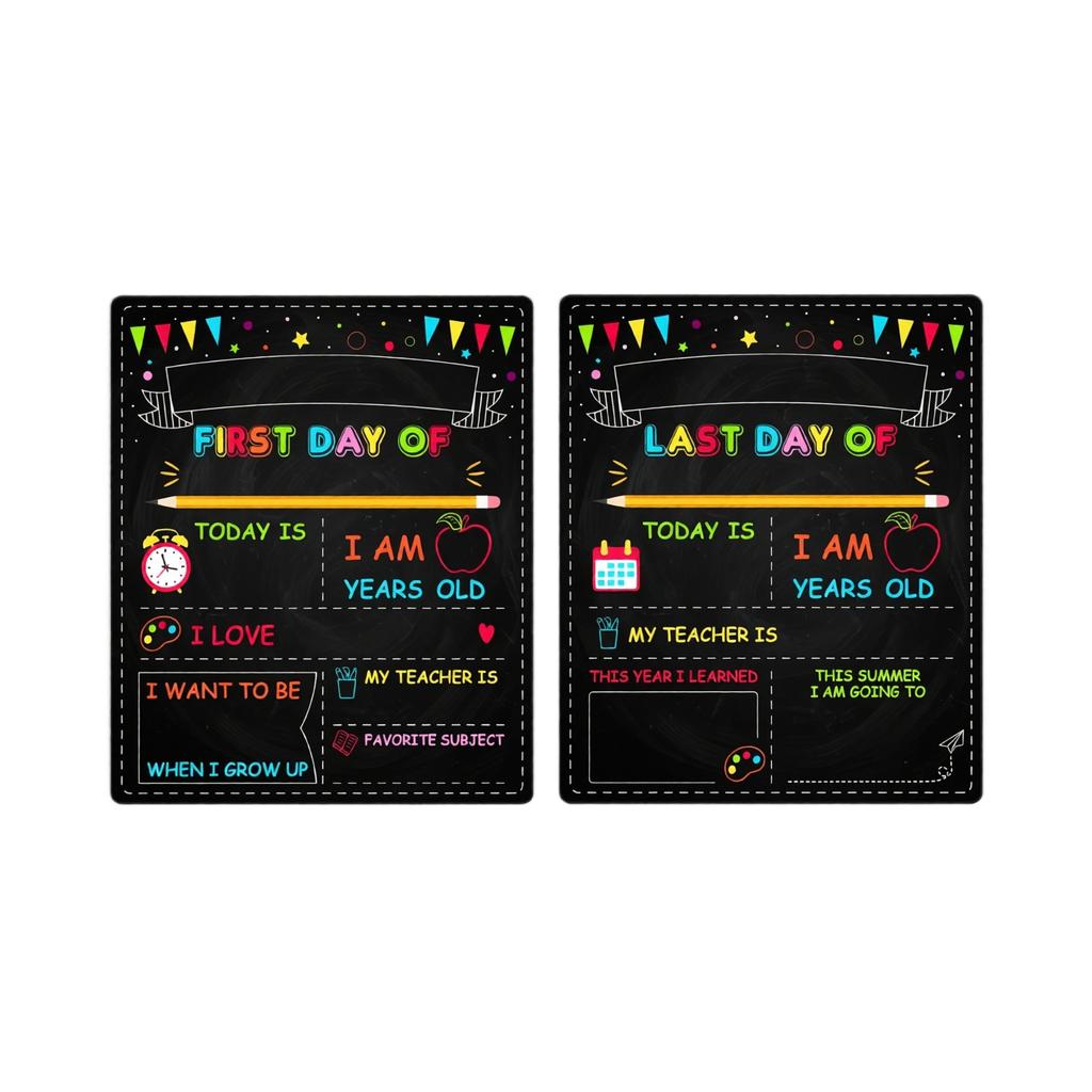 Double-Sided Printed Handheld Blackboard Sign Reusable Write- Board