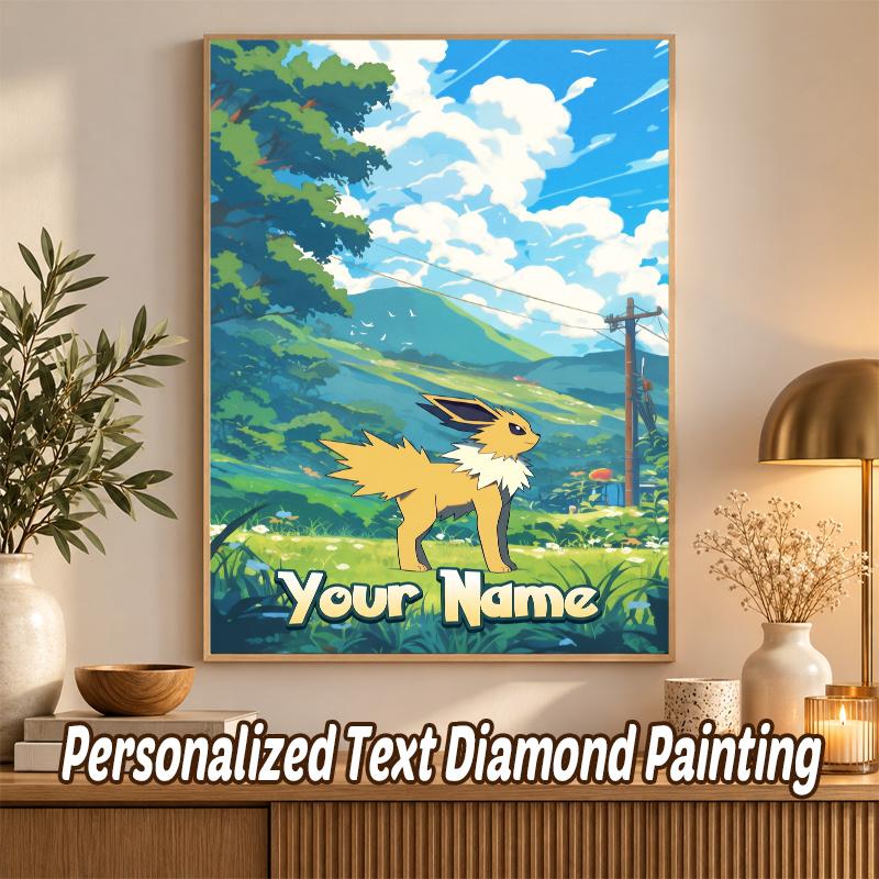 Jolteon Custom Name Diamond Painting Personalized 5D Full Drill DIY Diamond Art Home Decor