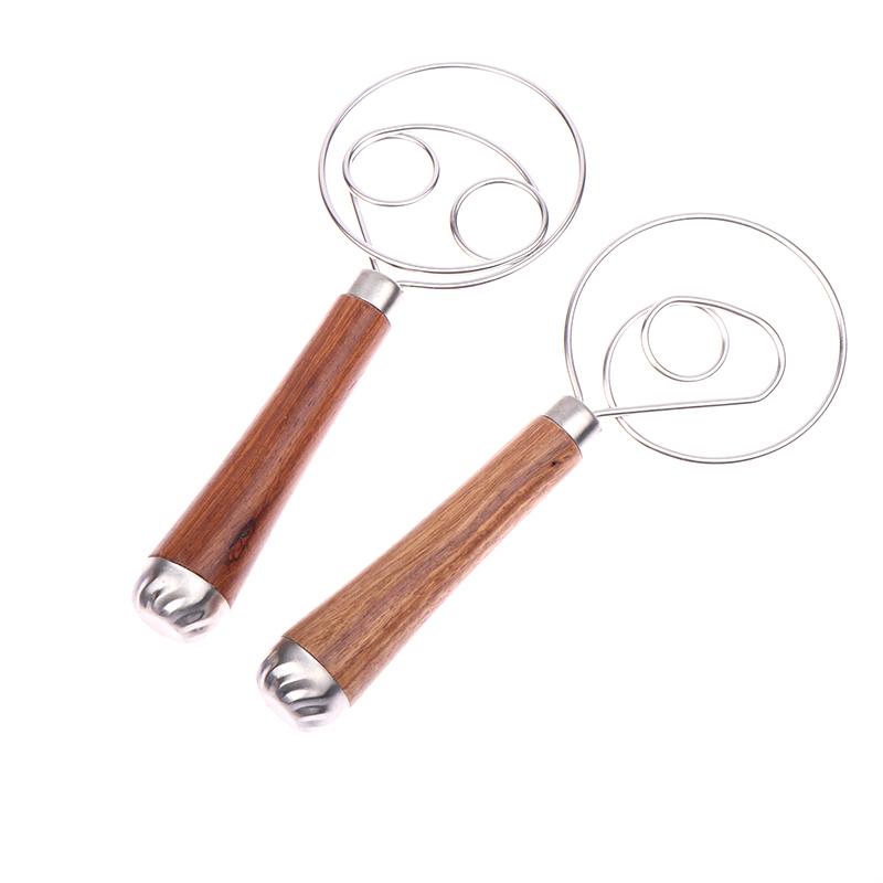 Dänischer Schneebesen mit Holzgriff, Rührstäbe für Eier und Sahne, Doppellöcher, Mehl, Kuchenrührer, Schneebesen, Küchen-Backutensilien