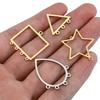 10pcs Stainless Steel Geometric Stamping Blank Drop Porous Connector Pendant Charms Necklace Earrings Jewelry Making DIY