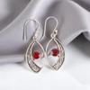 Red Garnet Gemstone 925 Sterling Silver Jewelry Handmade Earrings 1.60" For Her EE-61-19