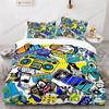 Graffiti Hip Hop Modern Street Art Comfortable Duvet Quilt Cover Pillowcase Bedding Set Children Bedroom Decoration Home Textile