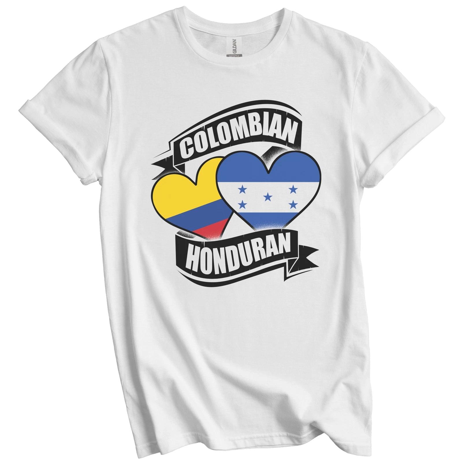 Colombian Honduran Hearts Colombia Honduras Flags T-Shirt XL