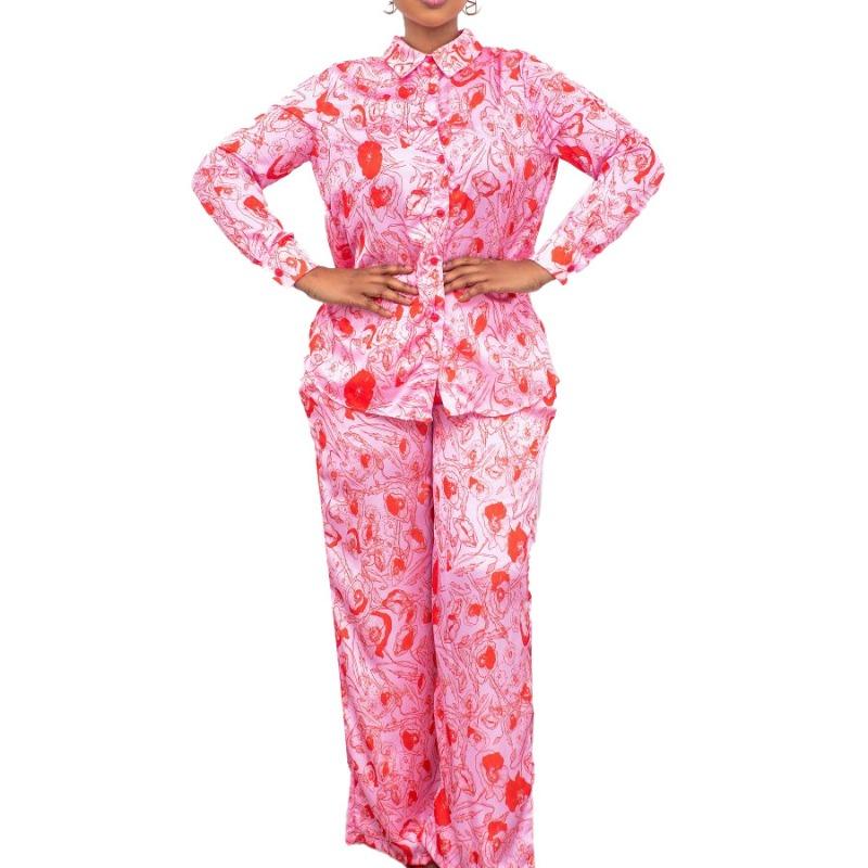 New large size casual fashion loose printing two-piece set