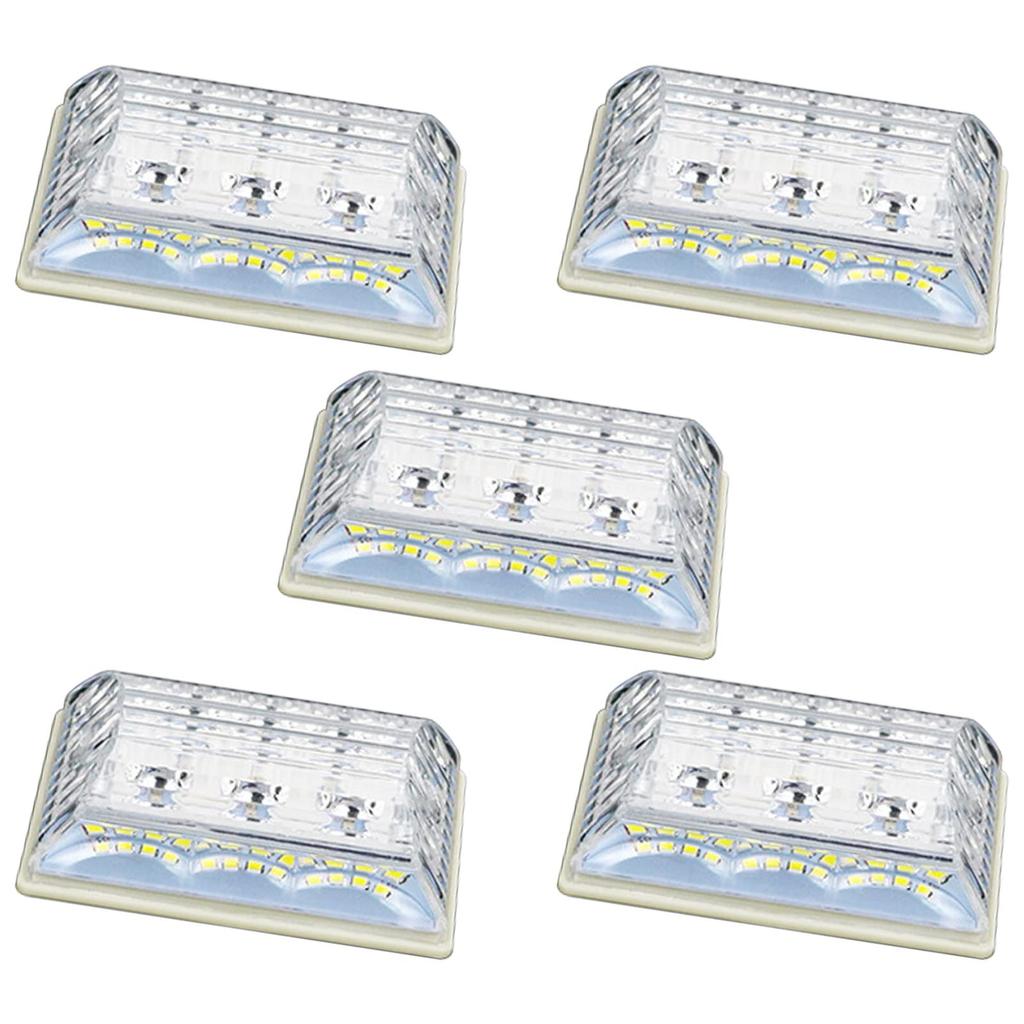 Modell Nora Tail Side Marker Truck 24V med underlys Vanntett LED 102mm x 87mm x 34mm YM-212-N1 Hvit 5stk