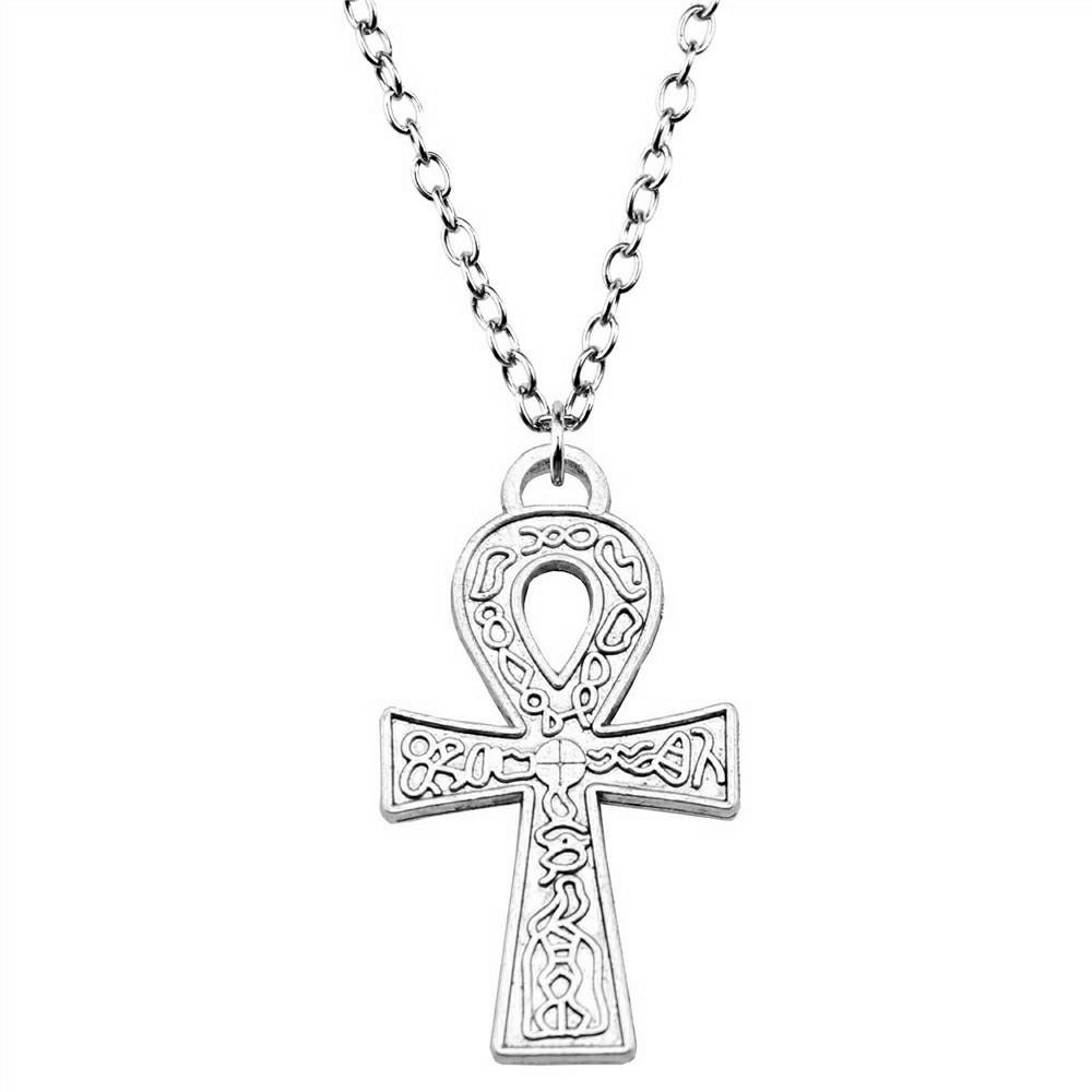 Ornate Cross Pendant Necklace Gothic Religious Christian Statement Jewelry 45cm or 70cm Long Chain