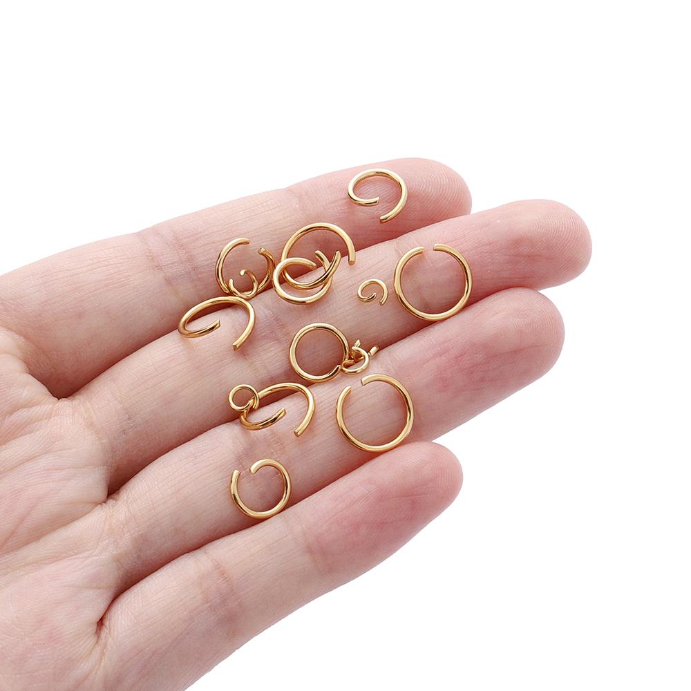 100/200Pcs/Lot Stainless Steel Open Jump Rings Split Rings Connectors for DIY Jewelry Earring Necklace Making Accessories