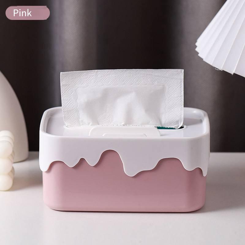 Square Plastic Tissue Box Home Tissue Container Car Napkins Holder Case Kitchen Organizer Simple and Stylish