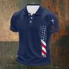Men's Casual Independence Day Printed Neck Short Sleeve T-Shirt