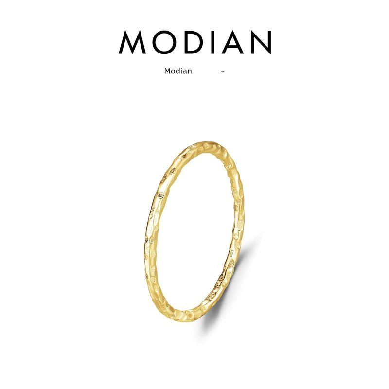 

Modian Sterling Silver Textured Women s Fashion Ins Ruched Ring Gold Us Size 3.5 (45mm)