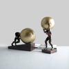 Modern Gymnastics Ball-Pushing Sculpture Figurine Lifting Ball Abstract Art Statue Decorative Craft TV Cabinet Living Room Decor