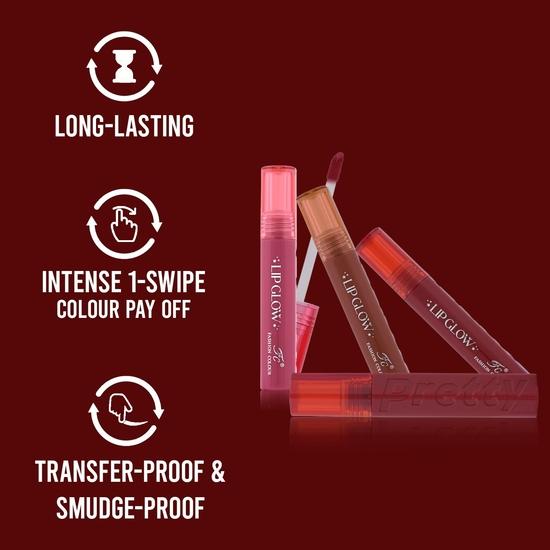 Fashion Colour Pretty Lip Glow Liquid Lipstick Waterproof Matte Finish Non Transfer 16 Hours Wear Liquid Lipstick Nudeshade To Boldshade Perfectly Fit