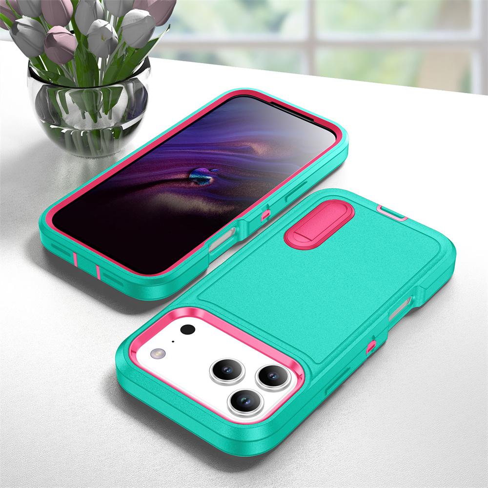 Heavy Duty Armor Protection Stand Phone Case for IPhone 17 Air 16E 16 15 14 Plus 13 12 11 Pro Max Shockproof Kickstand Cover