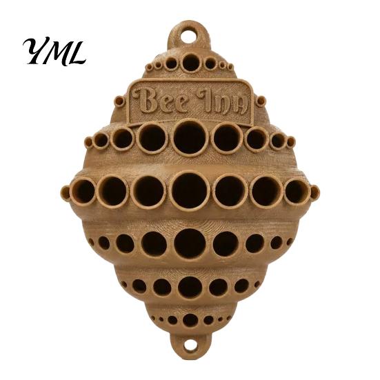 Bee House for Garden Wall-Mounted House, Outdoor Pollinator Shelter, Honeycomb Design Backyard Station Plastic Hotel Solitary Bees, Decor Fence