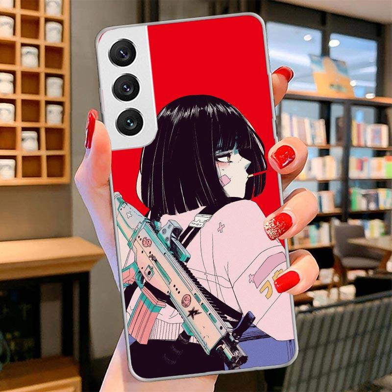 Japanese Style Anime Girl Cover Phone Case For Samsung Galaxy S26 S25 Edge S24 Ultra S23 S22 Plus S21 S20 FE Soft Fundas Shell G