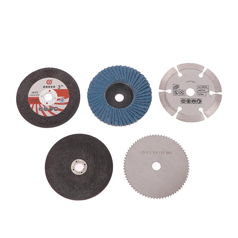 5 Stück/Set 75 mm Winkelschleiferaufsatz Trennscheibe Mini Kreissägeblatt Schleifscheibe für Winkelschleifer Werkzeugteile
