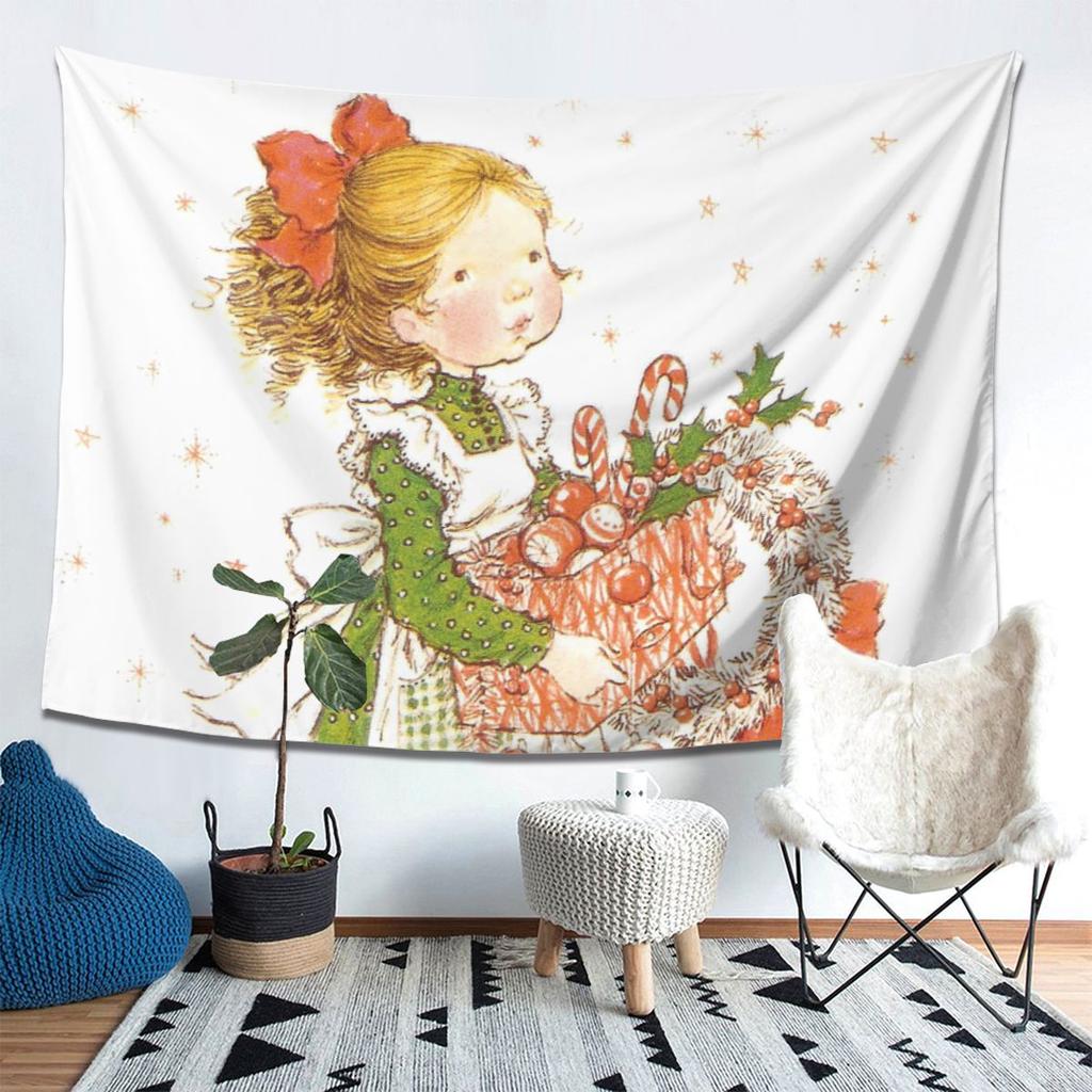 Sarah Kay Swing Girl Wandteppich Dekor Kunst Ästhetische Wandteppiche für Wohnzimmer Schlafzimmer Heimwandtuch Wandbehang