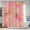 Floral Shower Curtain Botanical Flower Pattern Bathroom Decor Nature Inspired Washable Fabric Backdrop Waterproof Home Textile
