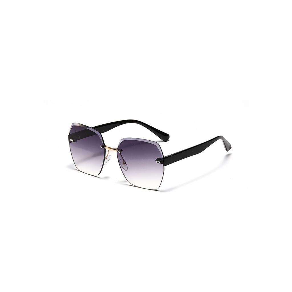 Rimless Glasses Men'S Polygonal Diamond Trimmed Retro Sunglasses Women'S Ins Street Shot Rivet Sunglasses