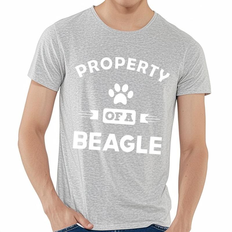 Top tees New Arrived For him summer tshirt Big size Property Of A Beagle Paw Print Retro For her Top tees Comfort Tshirt