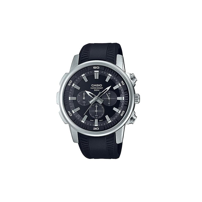 

Casio DRESS Classic Simple Exquisite Fashion Tri-fold Buckle Quartz Movement Resin Leather Strap Japanese and Korean Watch Men s Watch MTP-E505-1AV чёрный