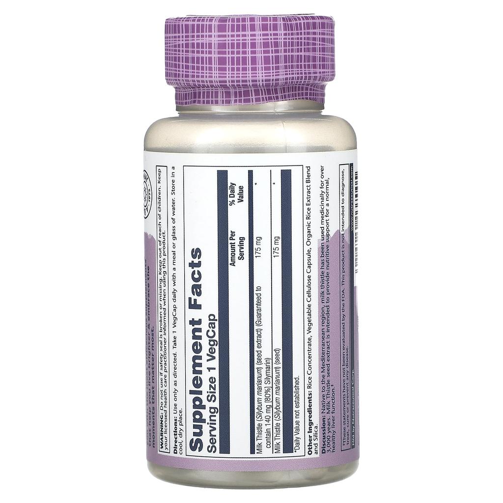 Solaray, Ätherischer Extrakt, Mariendistel, 175 mg, 60 vegetarische Kapseln